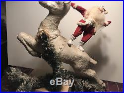 Vintage Store Display Santa Riding Rudolph Harold Gale Santa Claus Christmas