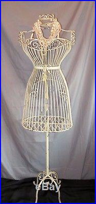 Vintage Style Distressed Metal Wire Dress Form Mannequin Boutique Store Display