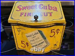 Vintage Sweet Cuba Fine Cut Cigar 5 Cent Store Counter Display Tin