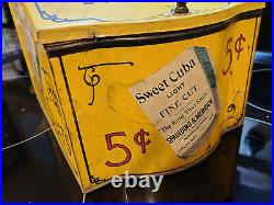 Vintage Sweet Cuba Fine Cut Cigar 5 Cent Store Counter Display Tin