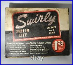 Vintage Swirly Safety Lite Clip On Light Old Stock Store Display Set 14X 10