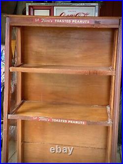 Vintage TOM'S TOASTED PEANUTS Antique Store Shelf Advertising Display