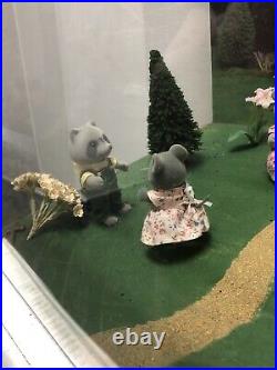 Vintage TOMY Sylvanian Families Originals Lot Store Display Raccoons Bunny Bears