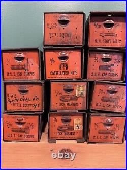 Vintage TOOLS Dorman Add-A-Bin 22 Drawer Metal Parts Cabinet Store Display Sign