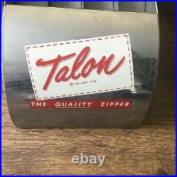 Vintage Talon Zipper Metal Store Display Advertising Sign Free Ship