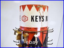 Vintage Taylor Keys Made Store Counter Advertising Revolving Display +100s Keys