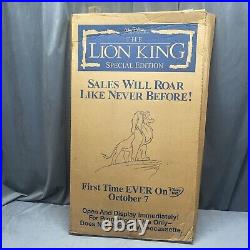 Vintage The Lion King DVD Disney Video Store Display Standee With Original Box