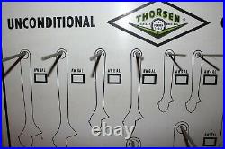 Vintage Thorsen Adjustable Wrench Wooden Store Display Board 6 Wrench Sizes