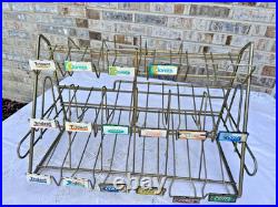Vintage Three Tier Wire Metal Mints Display Rack Product Labels General Store