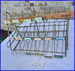 Vintage Three Tier Wire Metal Mints Display Rack Product Labels General Store