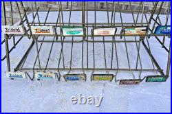 Vintage Three Tier Wire Metal Mints Display Rack Product Labels General Store