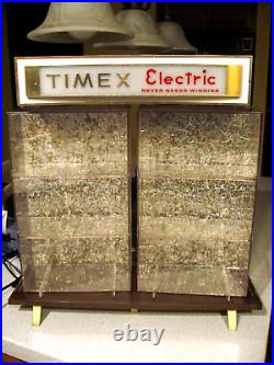 Vintage Timex Electric Store Counter Display No. 76 Light-Up Sign plus Shelves