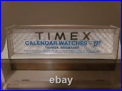 Vintage Timex Water Resistant Watch Display Case Four-Shelf White Woodgrain NICE