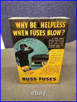 Vintage Tin BUSS Fuse Display Rack Sign Gas Station Auto Parts Store Countertop