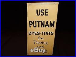 Vintage Tin Putnam General Store Advertising Dye & Tint Display Cabinet Case