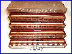 Vintage Tin Star Twist General Store Advertising Thread Display Cabinet Case
