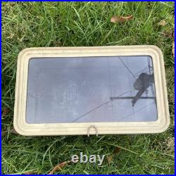 Vintage Tin Store Counter Front Display Bin with Glass Lid Chocolate Straws Rare