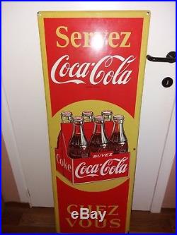 Vintage Tôle Publicitaire Plaque Emaillé Coca Cola