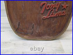 Vintage Tony Lama Boots Store Display Sign Very Cool Rare Countertop Or Wall