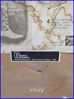 Vintage Tony Lama Boots Store Display Sign Very Cool Rare Countertop Or Wall