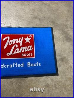 Vintage Tony Lama Mat Boots Advertisement Floor Mat Rug Sign Store Display