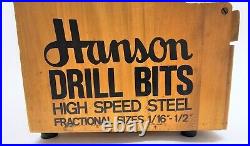 Vintage Tools Store Counter Display Hanson Drill Bits Machinist MAN CAVE 1297