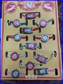 Vintage Toy Watch Advertising Store Display 1940s Made In Japan Party Favors 12