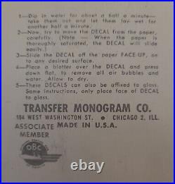 Vintage Transfer Monogram Decalcomanias Set In Wooden Box Letters Numbers Lot