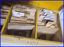 Vintage Transfer Monogram Decalcomanias Set In Wooden Box Letters Numbers Lot