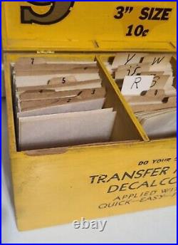 Vintage Transfer Monogram Decalcomanias Set In Wooden Box Letters Numbers Lot