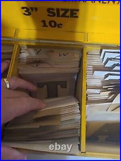 Vintage Transfer Monogram Decalcomanias Set In Wooden Box Letters Numbers Lot