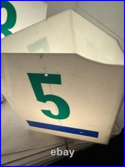 Vintage Triangle Store Grocers Advertising Display Light Signs 435 SLC Area Code