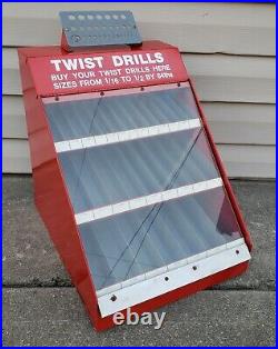 Vintage Twist Drills Countertop Display Hardware Store Advertising Sign Gas Oil