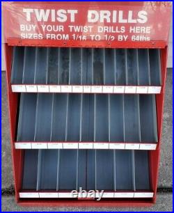 Vintage Twist Drills Countertop Display Hardware Store Advertising Sign Gas Oil
