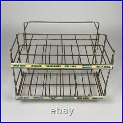Vintage Two Tiered Wire Metal Display Rack Product Labels General Store