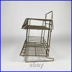 Vintage Two Tiered Wire Metal Display Rack Product Labels General Store