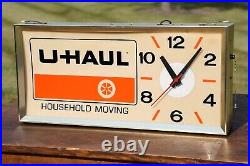 Vintage U Haul Truck Clock light up Sign Dealer Store Display Advertising RARE