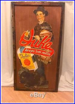 Vintage ULTRA RARE Duke's Mixture Tobacco Cardboard Framed Advertising Sign