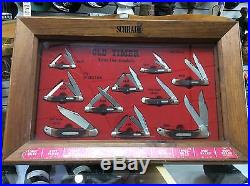 Vintage USA Schrade Old Timer Folding Knife Store Display 10 Knives Rare