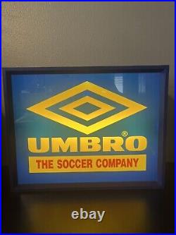 Vintage Umbro The Soccer Company Light Up Store Display Sign Decor RARE