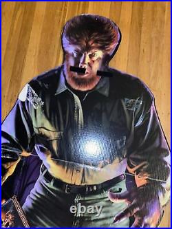 Vintage Universal Monsters Wolf Man VHS Cardboard Store Display Standee Horror