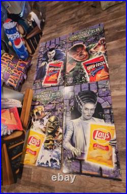 Vintage Universal Studios Monsters Store Display Signs Dracula Pepsi Lays Promo