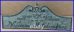 Vintage VIRGINIA METALCRAFTERS Hand Cast / Hand Finished Store Display Sign