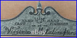 Vintage VIRGINIA METALCRAFTERS Hand Cast / Hand Finished Store Display Sign