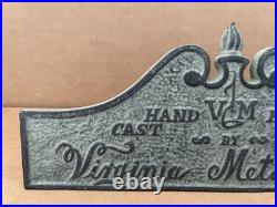 Vintage VIRGINIA METALCRAFTERS Hand Cast / Hand Finished Store Display Sign