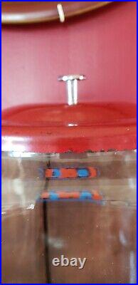 Vintage Very Large Lance Crackers Clear Glass Red LID Store Display Jar Excellen