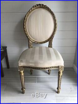 Vintage Victorias Secret Prop Store Display Chair Queen Hearts Gold Pink Stripe