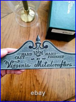 Vintage Virginia Metalcrafters Store Display Sign Mint Condition Hand Cast