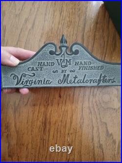 Vintage Virginia Metalcrafters Store Display Sign Mint Condition Hand Cast