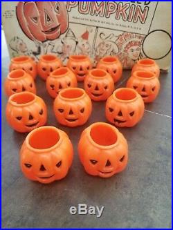 Vintage W & F Quality Novelties Wax Party Candy Box Pumpkins 1949 Store Display